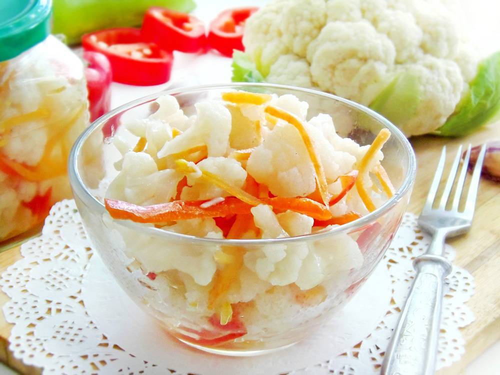Цветная капуста по-корейски на зиму - классический пошаговый рецепт с фото быстро и просто от алены каменевой